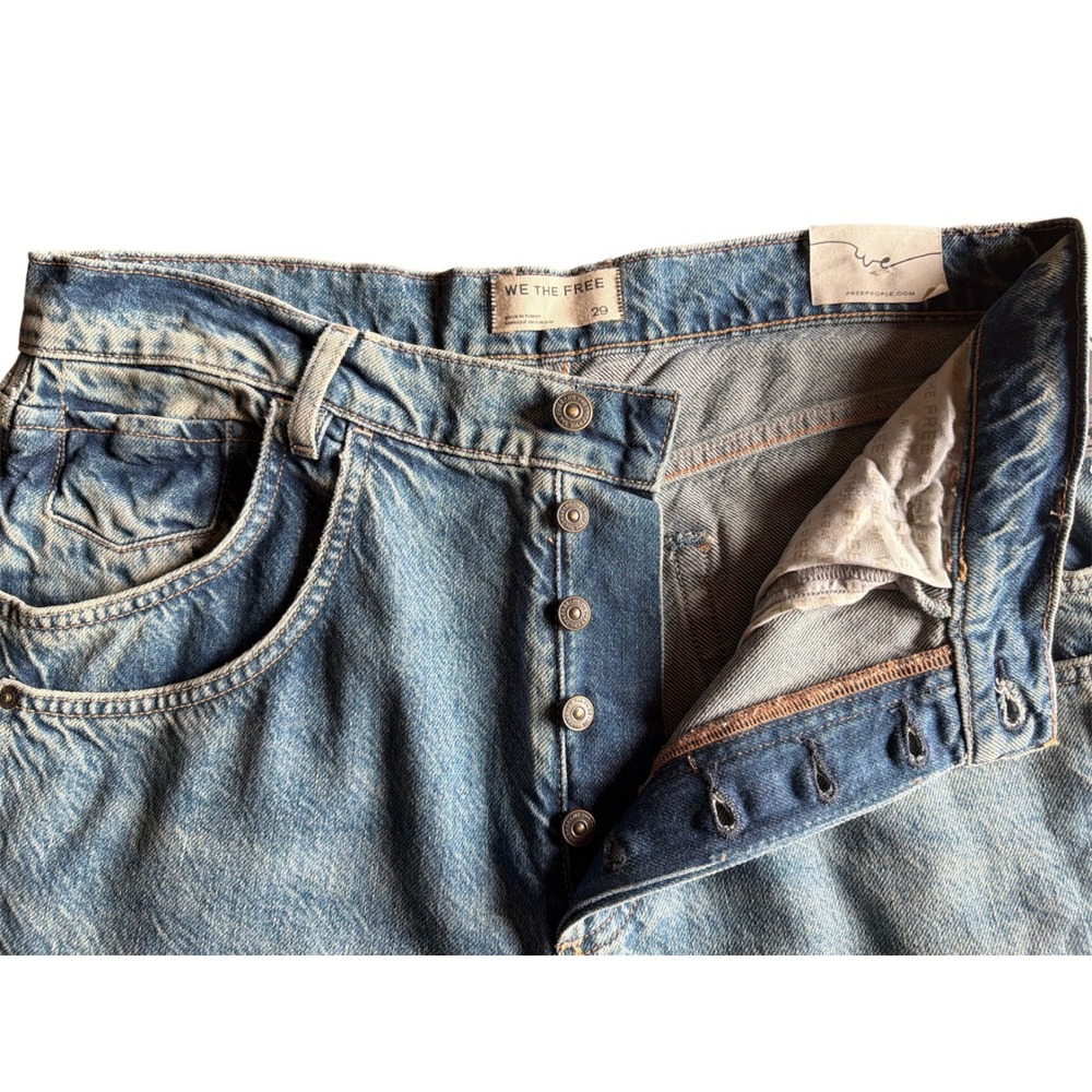 Free People We The Free Final Countdown Cuffed Wide Leg Jean Blue Size 29 S NWT - Picture 6 of 12